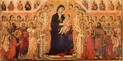 Duccio di Buoninsegna Maria and Child throning in majesty, hoofddpaneel of the Maesta, altar piece USA oil painting artist
